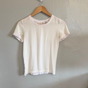 LOFT ivory short-sleeve crewneck t-shirt